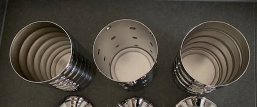 Alessi 3 barattoli portaoggetti Kalisto Clare Brass