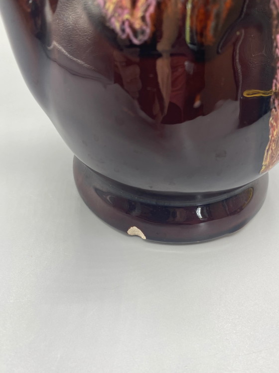 Große, polychrome, emaillierte Keramikkanne – Vallauris – Geschirr, Ceramic (photo 6 of 8)
