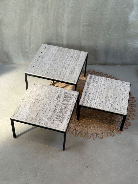 Image 1 of Vintage mimi set with travertine tops