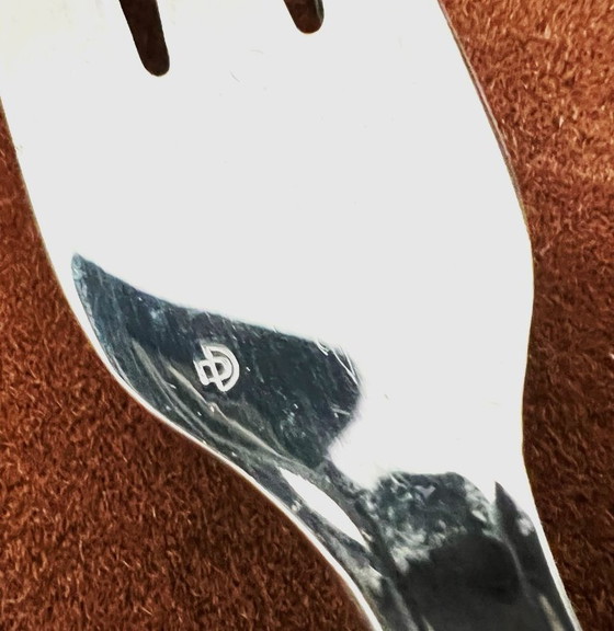 Image 1 of Scatola da 12 forchette in acciaio inossidabile e 1 cucchiaio da dessert degli argentieri Devouge Dupont