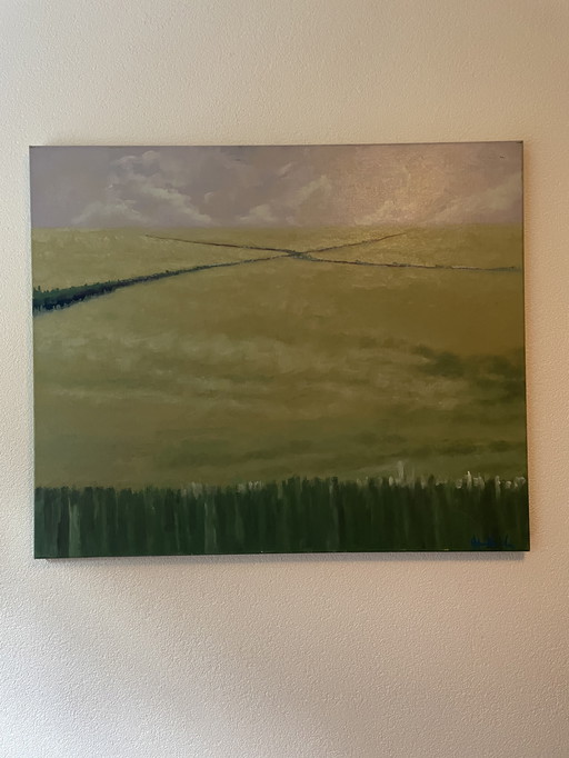 Schilderij My Country My Crossroads van Erik Jan Vaandering