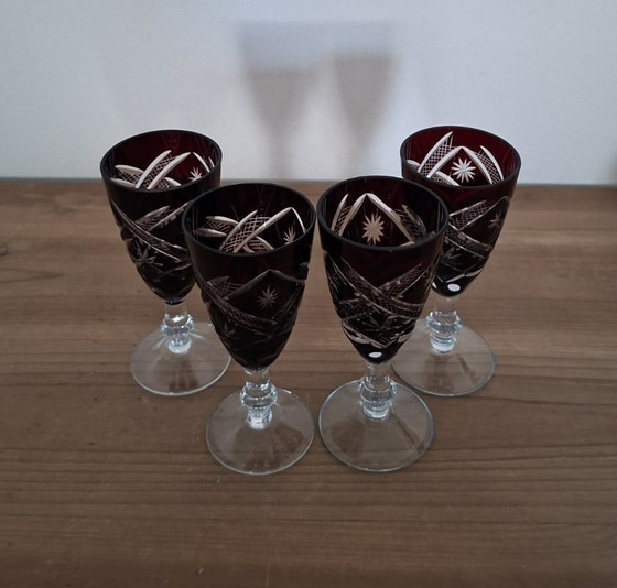 Juego de 4 copas de cristal rojo checo de Bohemia – Vasos y jarras, Crystal, Glass (photo 3 of 10)