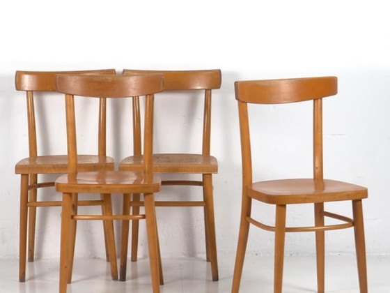 Chaises de salle à manger vintage (c.1950). Lot de 4 pièces #4 – Wood, Metal, Retro (photo 2 of 9)