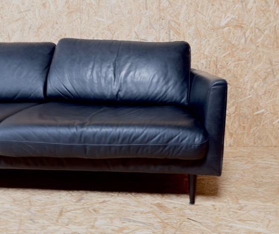 Image 1 of Canapé 2,5 places Lederland avec fauteuil en cuir noir