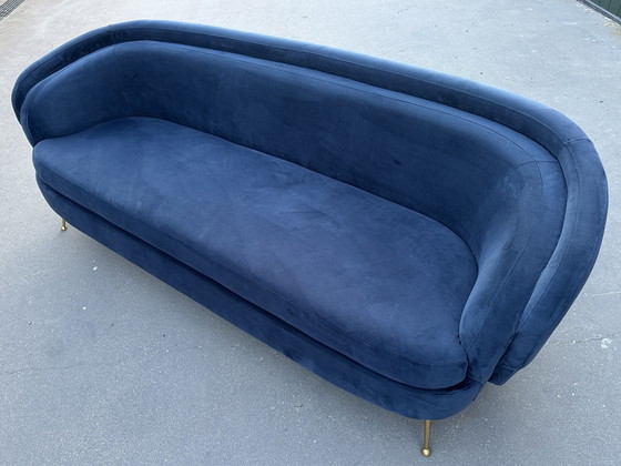 Eichholtz Sofa Orion — Savona Midnight Blue Velours – 3-5 seaters, Textile, Velvet (photo 8 of 10)