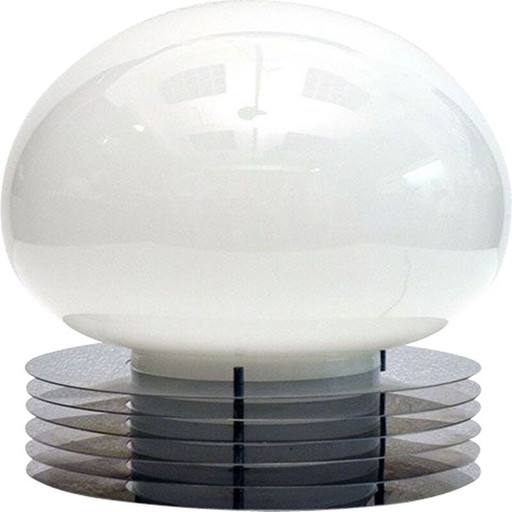 Lampe vintage en acier et verre soufflé par Tronconi, 1970