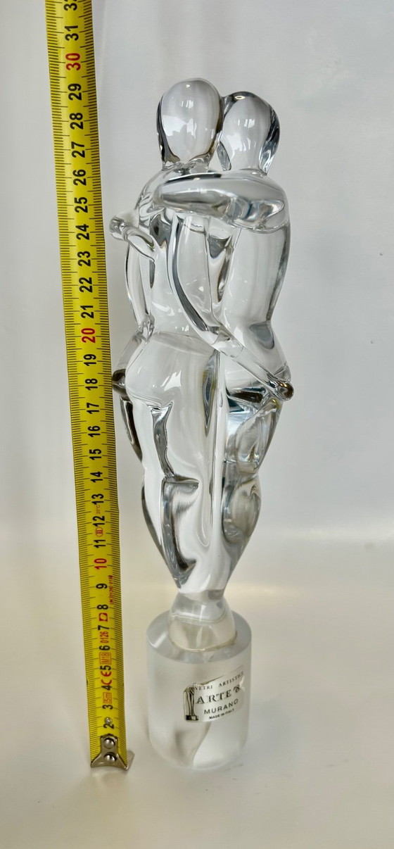 Image 1 of Skulptur Glas Zwei Liebende, Vetri Artistici, Murano, 1980 Renato Anatra