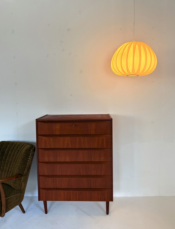 Image 1 of Lampada a sospensione vintage a stecche, Lars Schiøler anni '70