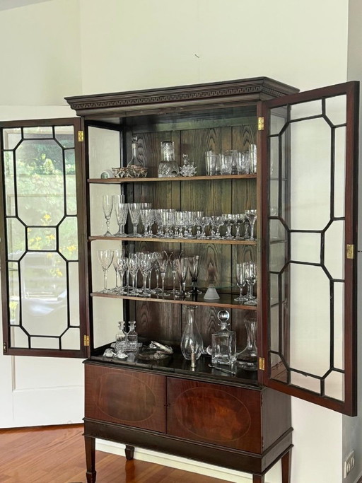 Vitrina inglesa, librería, caoba cubana, circa 1850