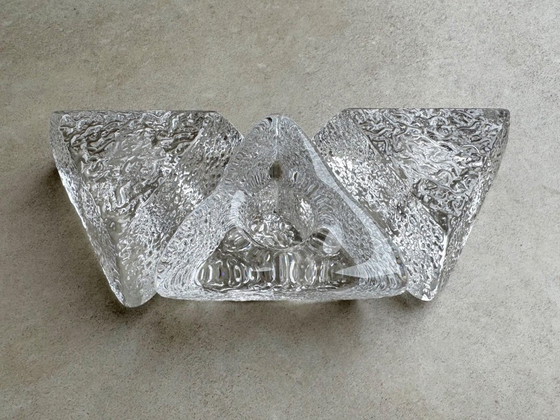 3x Set van 3 Vintage Glazen Driehoekige Kandelaars – Kandelaars en kaarsen, Glass (photo 3 of 6)