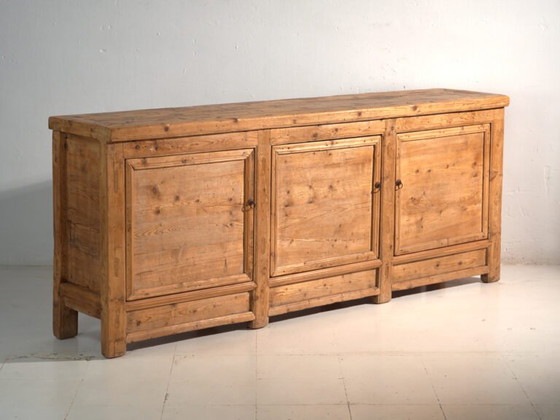 Antique wooden sideboard with three doors (c.1920) (photo 7 of 40)