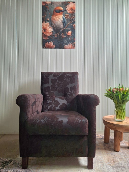 New armchair with floral print and adjustable backrest