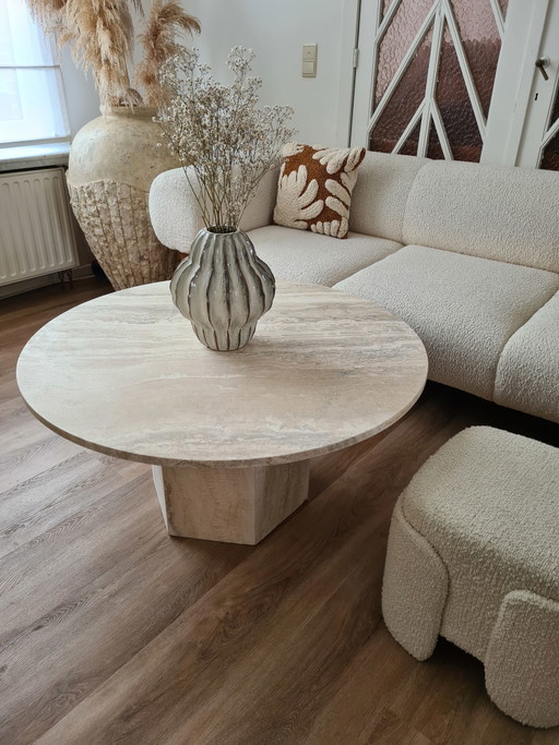 Vintage Traventin Couchtisch