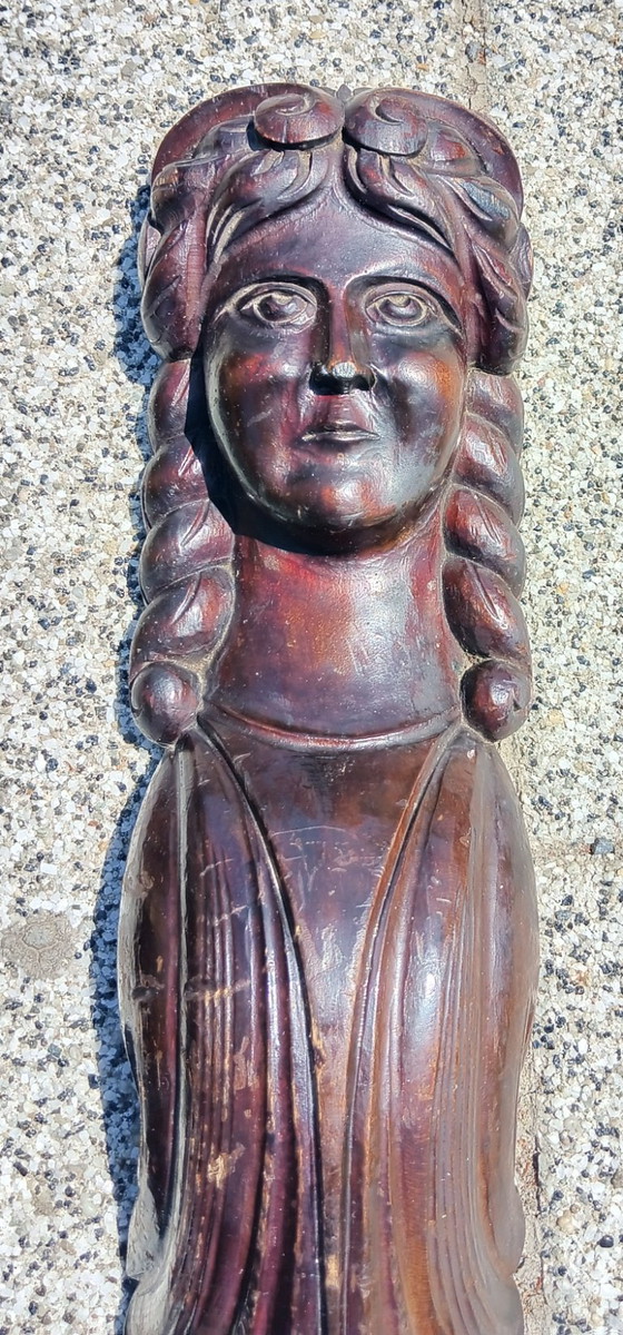 Image 1 of Cariatide scolpita in legno antico 3: Donna