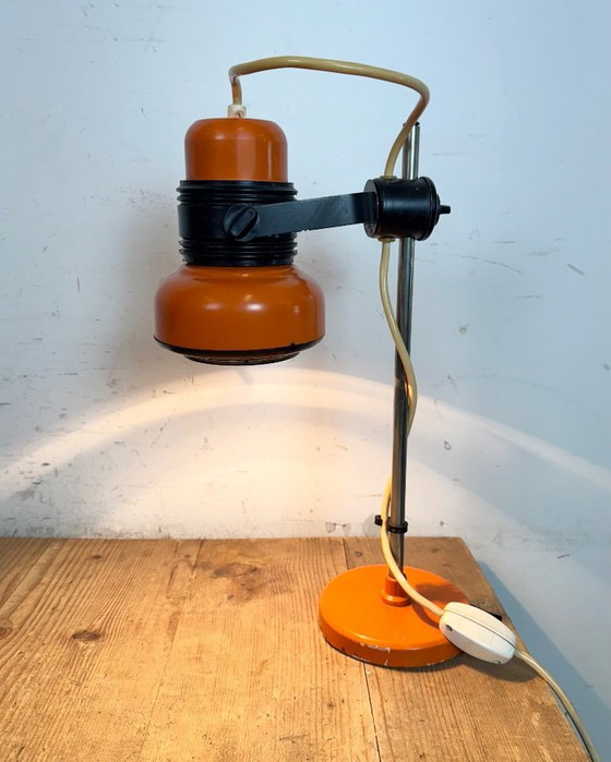 Image 1 of Lampe de table orange vintage, années 1970