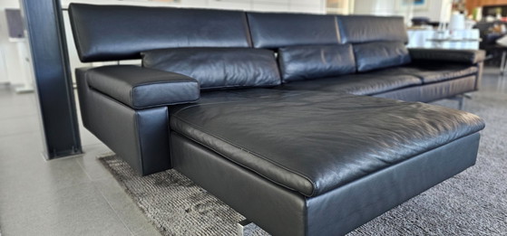 Jori Shiva Bank Met Chaise Longue In Zwart Leer – 3-5 zitsbanken, Leather (photo 2 of 10)