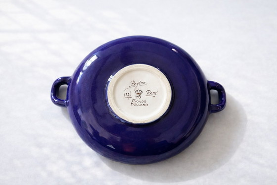 Image 1 of Vintage Regina Gouda Holland keramische schaal – "René" decor – handbeschilderd, jaren 1950

