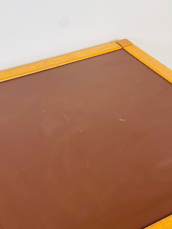 Image 1 of Vintage salontafel van beukenhout en kunstleer van Flötotto, 1960.