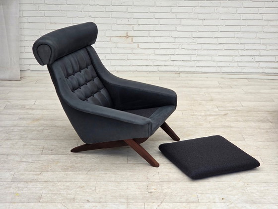 Image 1 of 1970er Jahre, dänisches Design von Illum Wikkelsø, neu bezogener Sessel, Leder.