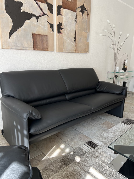 Image 1 of Leolux Bora-Beta Leder senso schwarz Sitzgruppe neuwertig