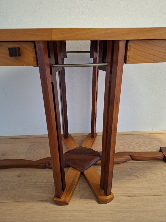 Table basse / Table d'appoint avec tiroirs style Art Déco – Savoir-faire dans le style de Schuitema (photo 10 of 17)