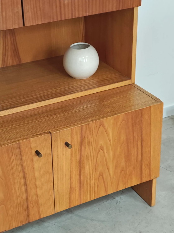 Buffet / Bibliothek OP-010 Drevotex Zamberk aus der Tschechoslowakei 1977 – Aufbewahrungsschrank, Wood, Glass (photo 7 of 19)