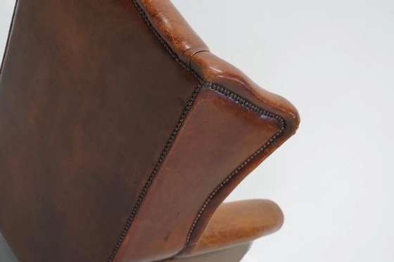 Image 1 of Vintage Nederlandse cognackleurige leren clubfauteuil