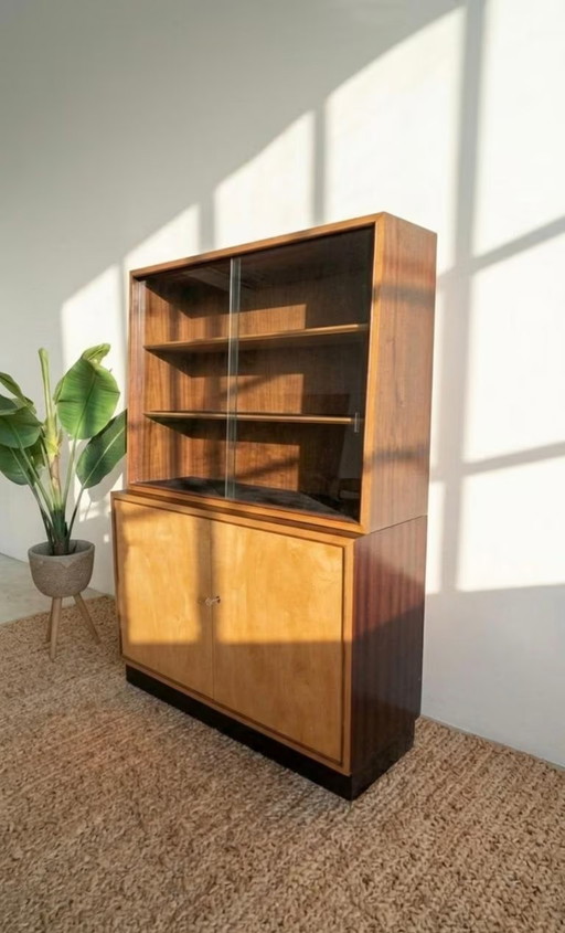 Vitrine haute vintage années 60 style RDA rétro milieu du siècle