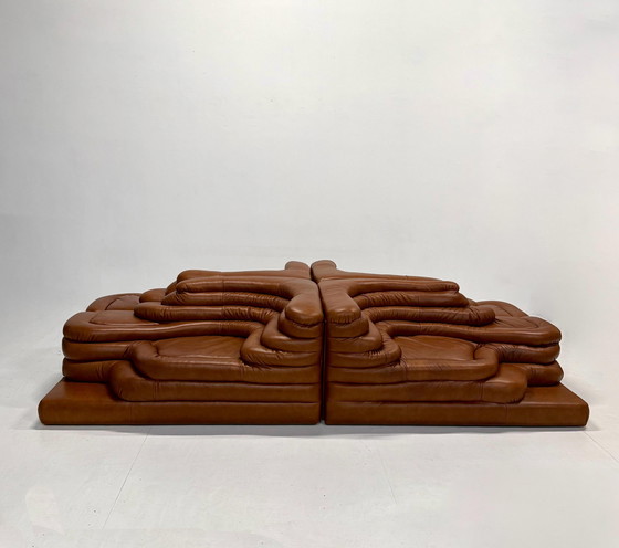 Image 1 of 4-DELIGE SET DE SEDE TERRAZZA DS1025 BY UBALD KLUG IN COGNAC LEDER