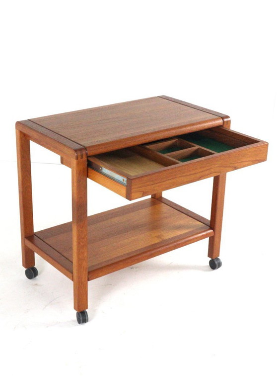 Image 1 of Deense teak trolley met lade 'Grove' vintage 