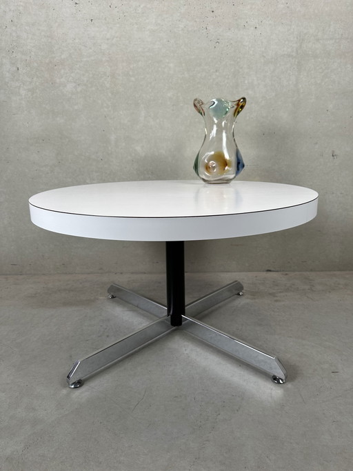 Tavolino da caffè vintage in formica bianca