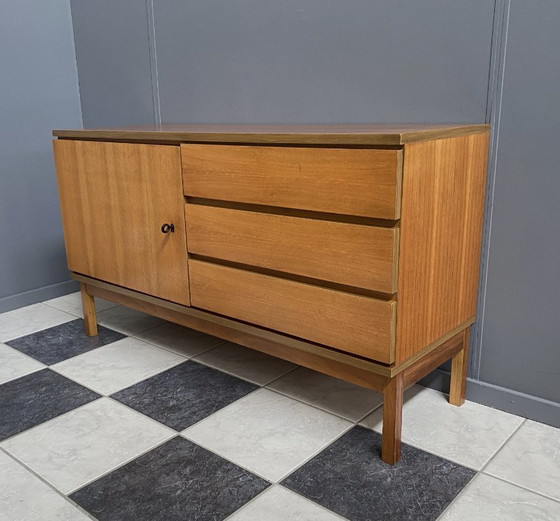 Image 1 of wood sideboard 3 drawers 1 door 1970s