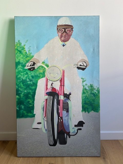 Pop Art, Der Moped-Fahrer, Oil on Canvas
