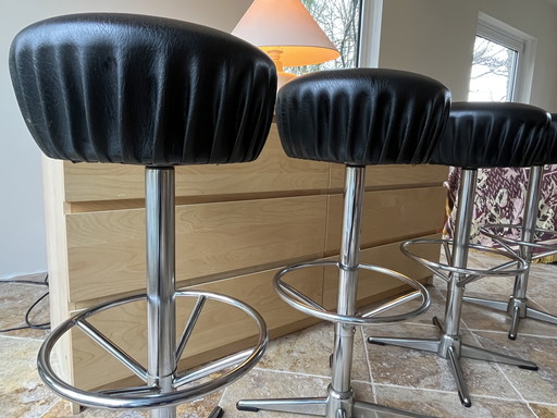 4x Vintage 80's Industrial Barstools