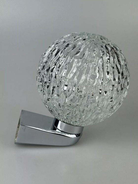 Image 1 of Lampe murale des années 60 70 Lampe boule métal chrome & verre Space Age Design