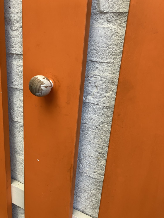 Image 1 of Vintage 1970s Orange Wardrobe Wall Coat Rack