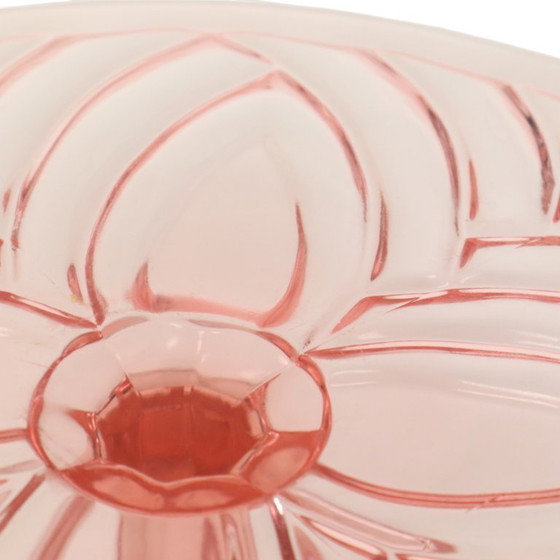 Image 1 of Pink Art Deco Cake Plate Pastry Dish