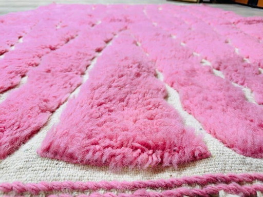 Handmade Traditional Pink Berber Rug, Beni Ouraïne Style, 200/300 cm – Aime Té, vloerkleden en tapijten, Wool (photo 2 of 9)