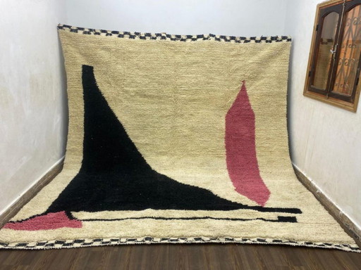 Handgeknüpfter Beni-Ourain-Wollteppich, 3 x 3 m