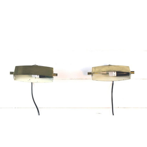 Image 1 of Coppia di applique in ottone, Jacques Biny, Francia, anni '50