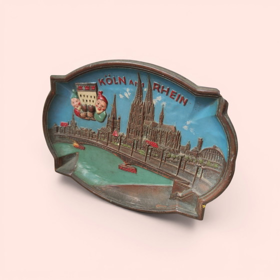 Image 1 of Keulen aan de Rijn / Vintage koperen bord