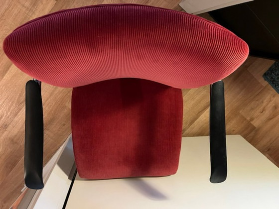 Image 1 of Chaise Gispen 413 R Vintage années 1930 avec tissu côtelé rouge