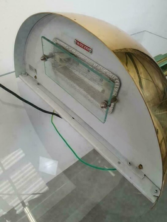 Image 1 of Art Deco franse Wandlamp vintage messing, Jean Perzel style