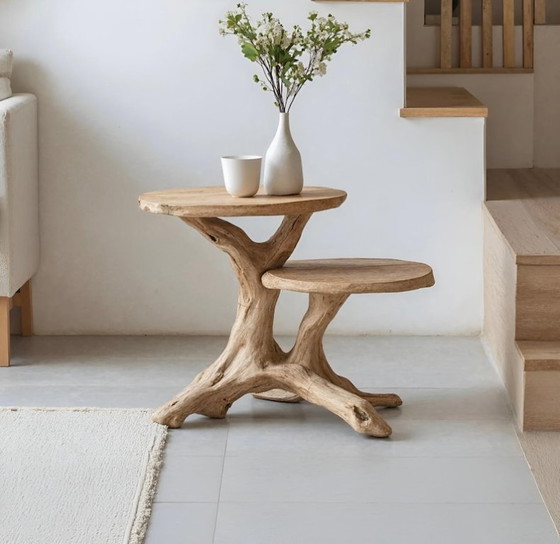 Image 1 of Mesa de comedor rústica escultórica de madera flotante natural y biológica