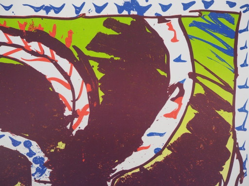 Pierre Alechinsky: Helix, Original Signed Lithograph Poster – lithos zeefdrukken, Paper