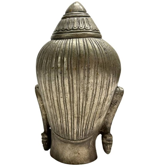 Tête de Bouddha Thaïlandaise Vintage en Bronze - Buste Style Sukhothai - 19 cm – Sculptures, Brass (photo 5 of 10)
