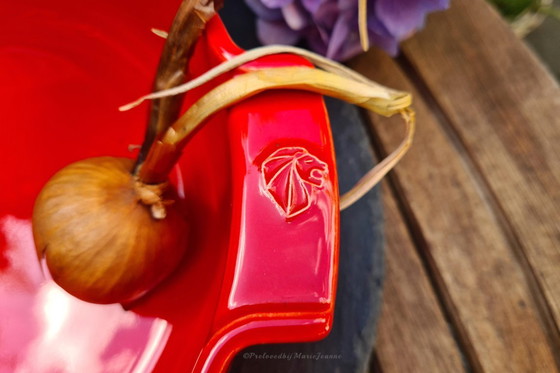 Image 1 of 1x Peugeot Appolia Piatto da forno rotondo 27 cm - Rosso - Ceramica