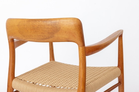 Image 1 of Sillón modelo 56 de Niels Otto Møller, pieza rara | Roble danés | Asiento tejido a mano | Década de 1950