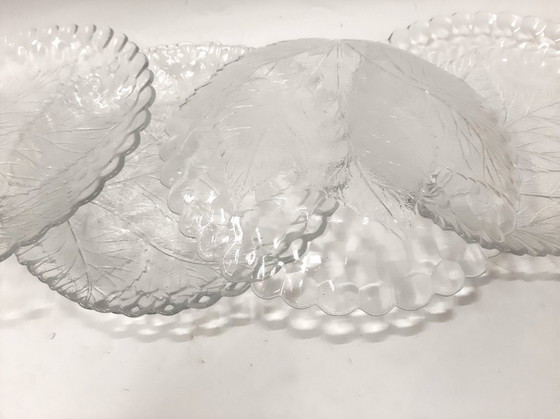 Image 1 of Set of 6 Vintage Glass Salad Plates