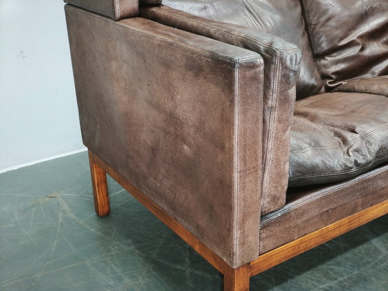 Image 1 of JK 922 Wagon Ledersofa von Jørgen Kastholm, Dänemark, 1960er Jahre